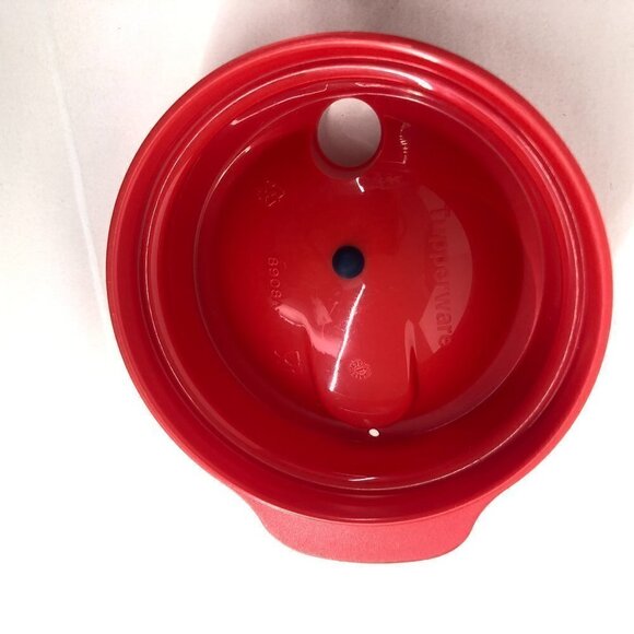 Tupperware Heart to Heart Red White Eco Cup To Go with Extra Lid Sz 490mL/16 oz - Picture 9 of 13
